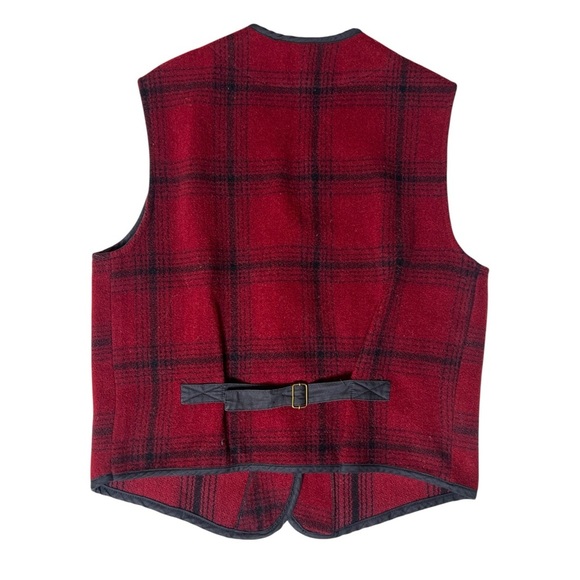 Vintage The Limited Red Plaid Wool Blend Vest Women’s Size M Snap Button Pockets - Picture 3 of 8